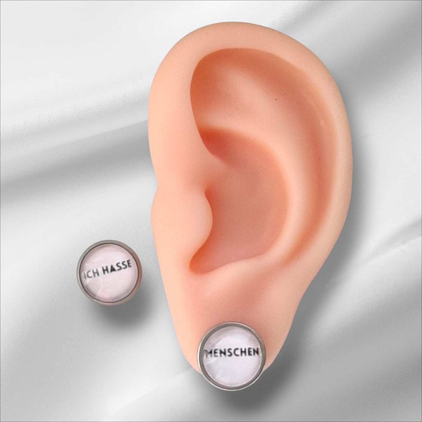 Cabochon Ohrstecker Sprüche 12mm