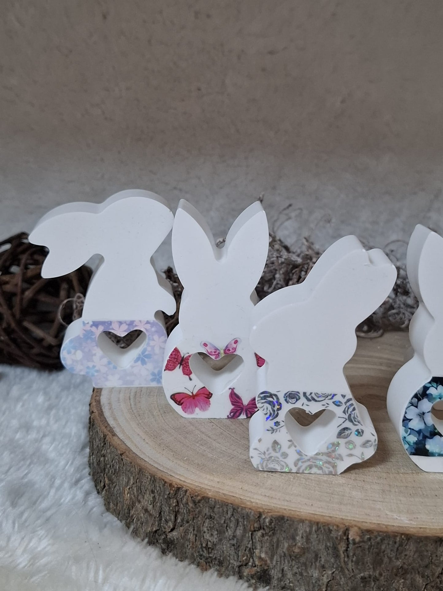 Süße Hasen im 6er Pack in Bunt oder Weiß