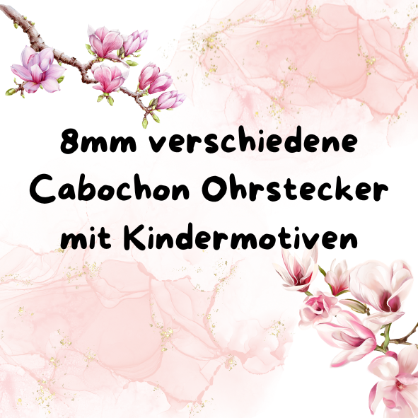 Cabochon Ohrstecker 8mm Kindermotive
