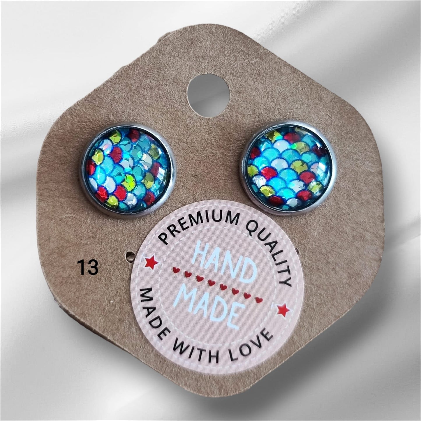 Cabochons Ohrstecker Glitzer