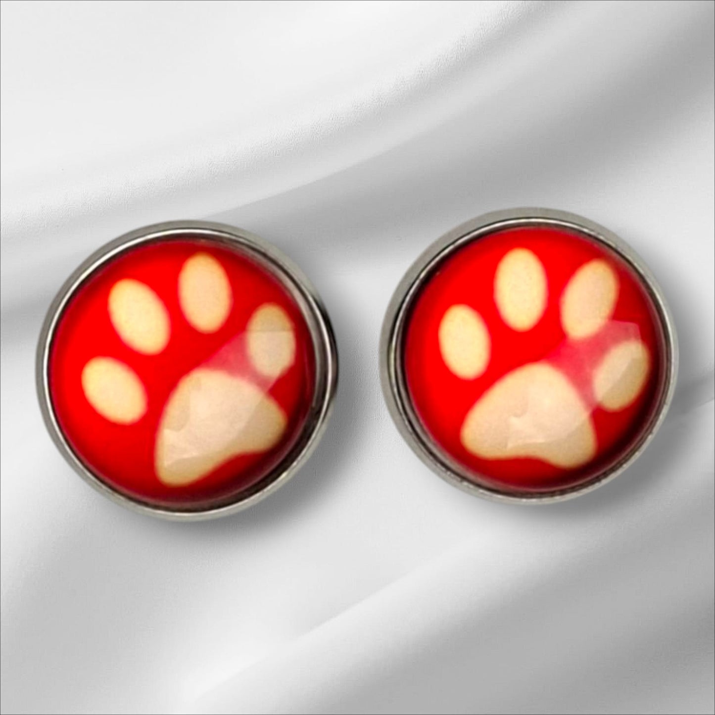 Ohrstecker Cabochon Pfoten 12mm