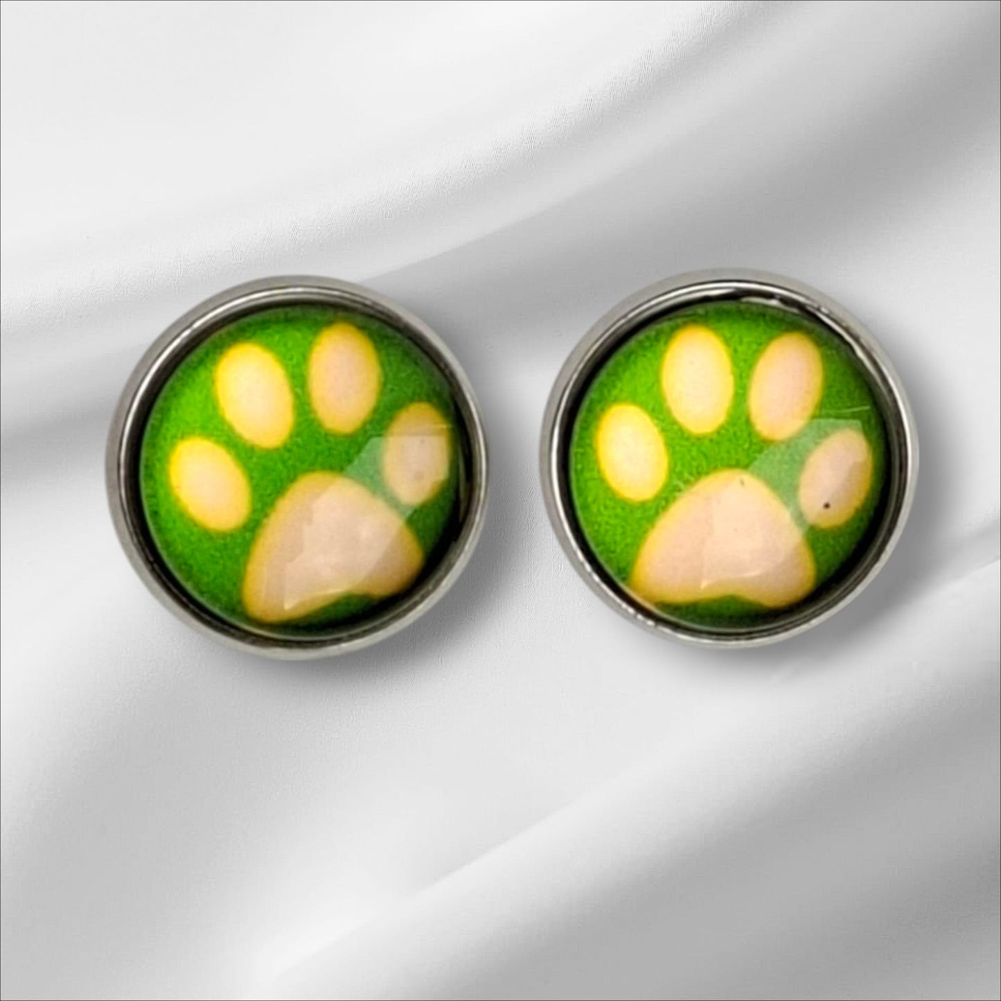 Ohrstecker Cabochon Pfoten 12mm