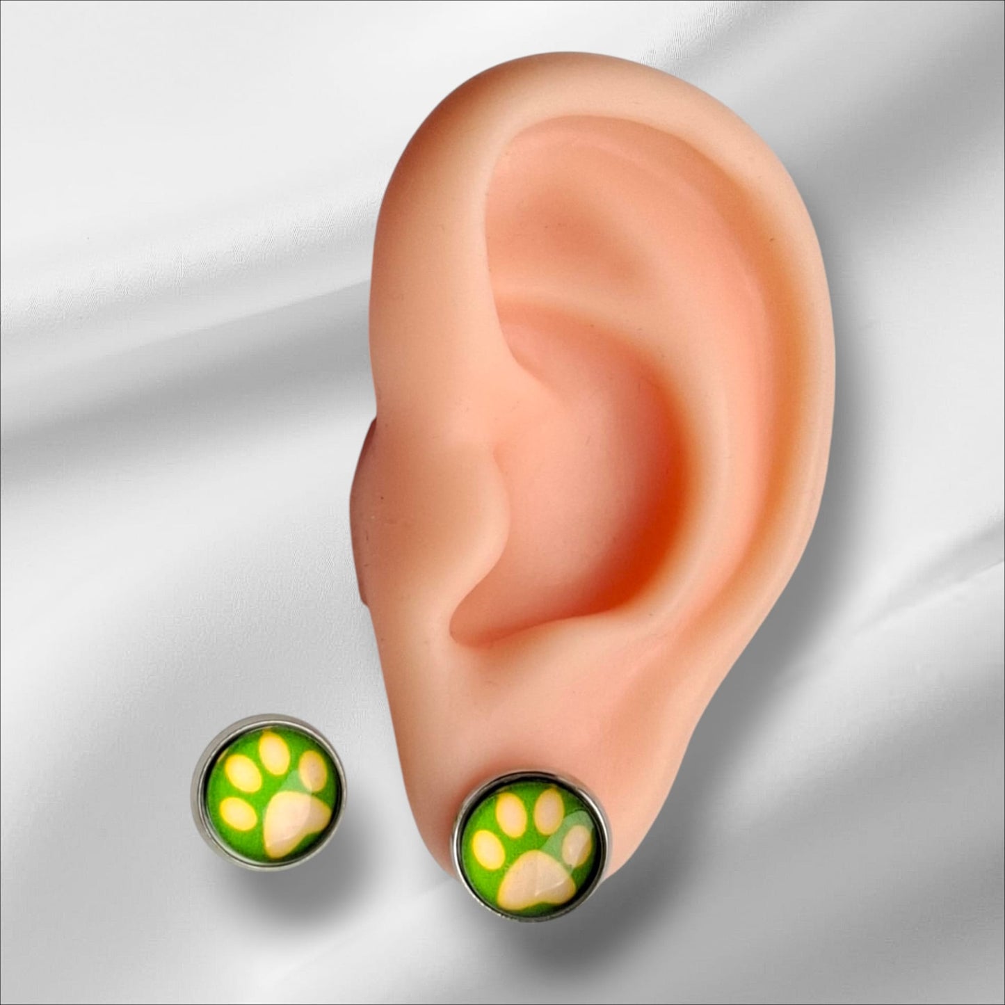 Ohrstecker Cabochon Pfoten 12mm