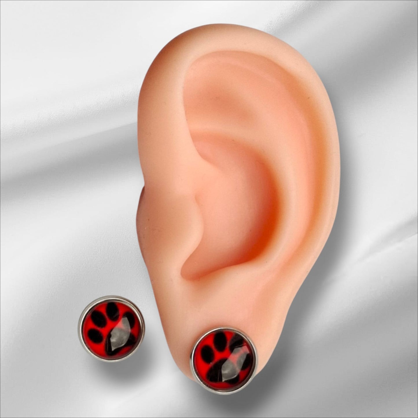 Ohrstecker Cabochon Pfoten 12mm