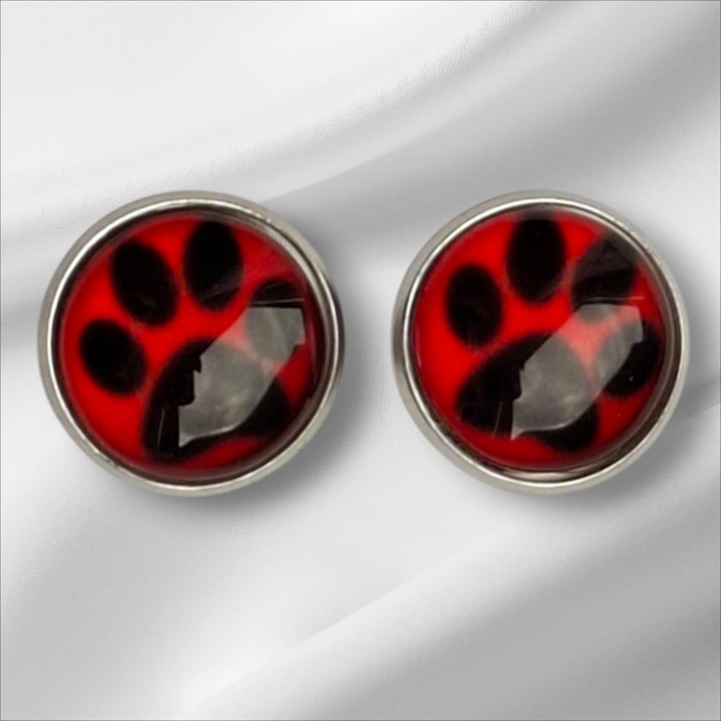 Ohrstecker Cabochon Pfoten 12mm