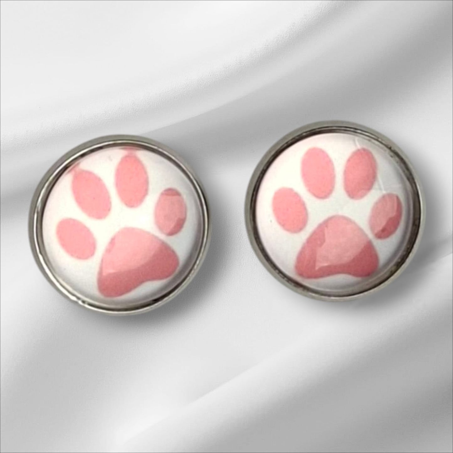 Ohrstecker Cabochon Pfoten 12mm