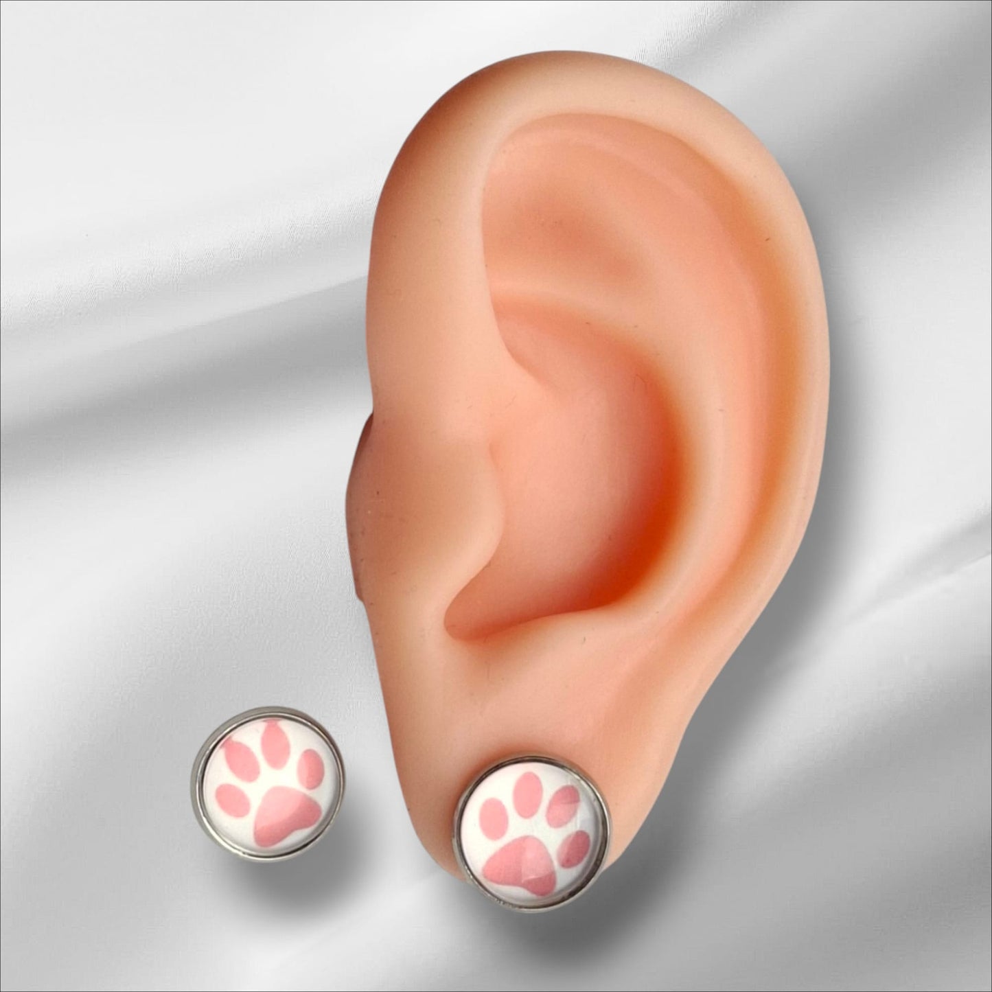 Ohrstecker Cabochon Pfoten 12mm