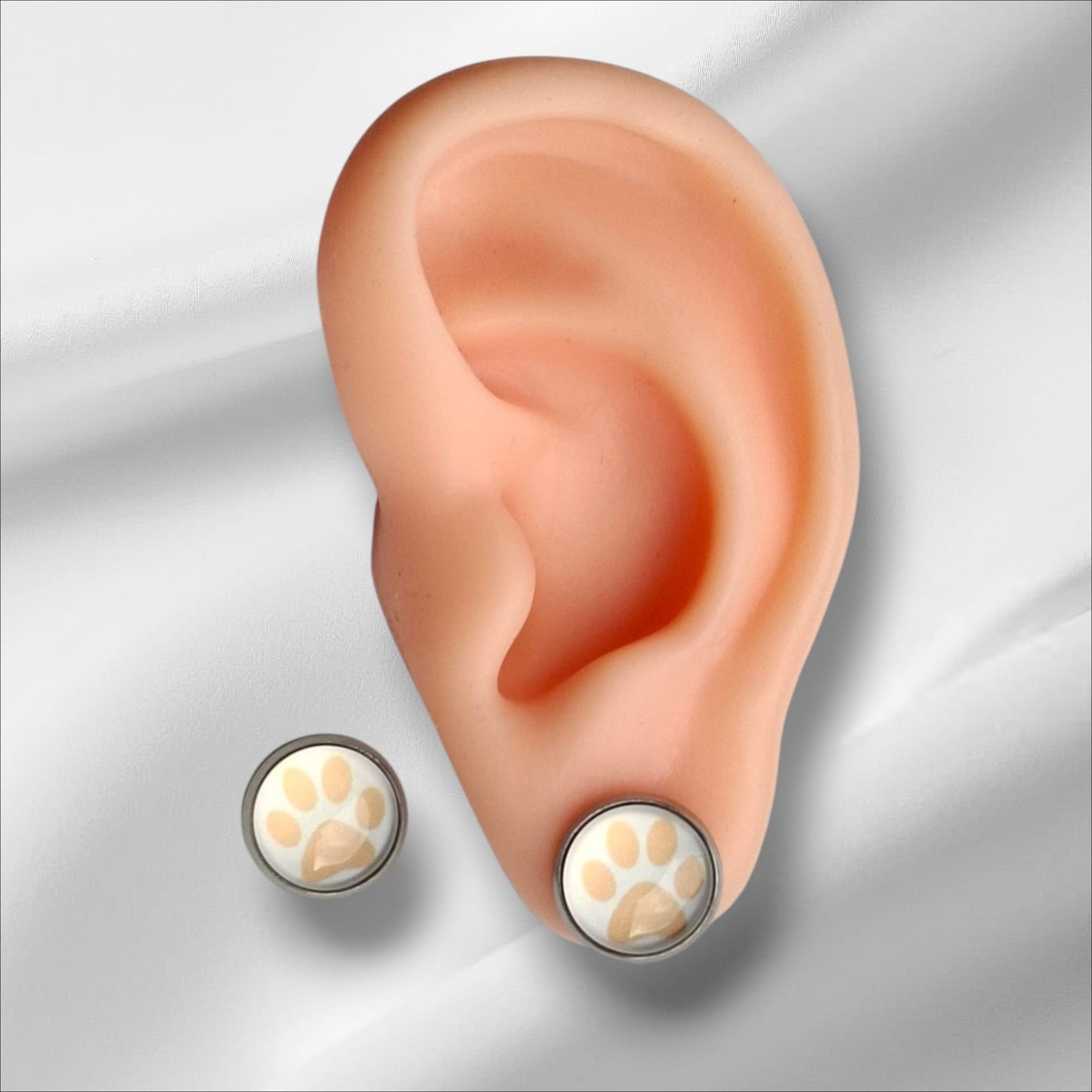 Ohrstecker Cabochon Pfoten 12mm