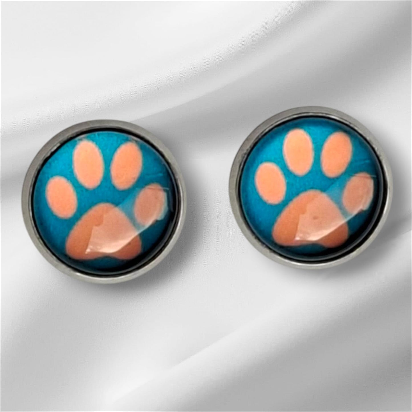 Ohrstecker Cabochon Pfoten 12mm