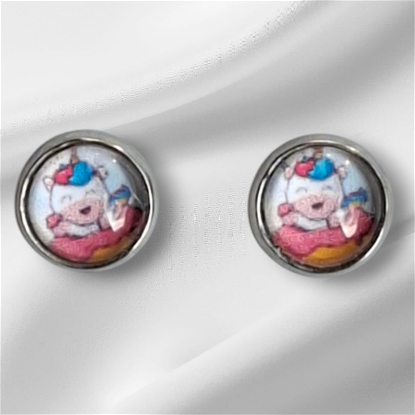 Cabochon Ohrstecker 8mm Kindermotive