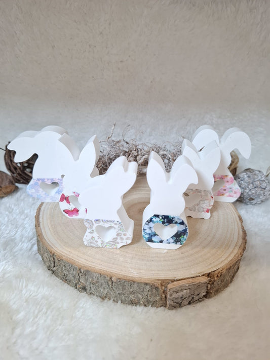 Süße Hasen im 6er Pack in Bunt oder Weiß